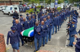 Captain Mandla Khubisa being laid to rest.