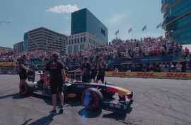 Formula 1 RedBull car on streets of Sandton