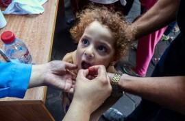 The second round of the polio vaccination campaign in the Gaza Strip began on October 14