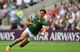 Fly half Jordan Hendrikse (C) and his scrum-half brother Jadon will appear together for the first time for South Africa when they face Wales at the weekend