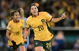 Sam Kerr (centre) was targeted by homophobic abuse online