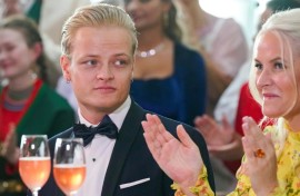 Marius Borg Hoiby next to his mother Norwegian Crown Princess Mette-Marit in 2022