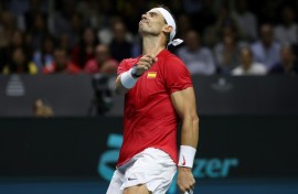 Spain's Rafael Nadal lost against Botic van de Zandschulp in the opening singles rubber against the Netherlands