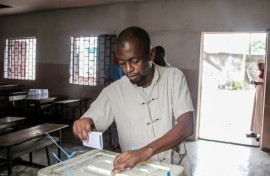 A polling station in Mitsoudje, the Comoros, on Sunday