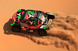 Saudi driver Yazeed al-Rajhi lost the overall lead in the Dakar Rally after getting stuck in sand