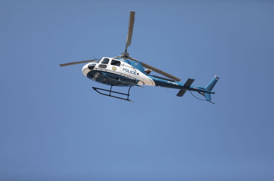 File: A SAPS helicopter seen during a crime prevention operation. Philip Maeta/Gallo Images via Getty Images