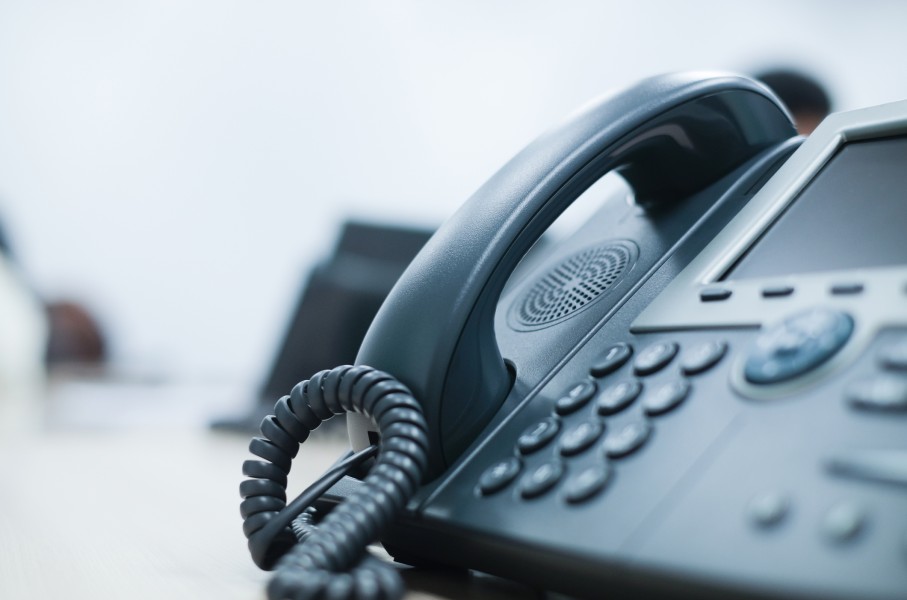 File: A telephone seen on a desk. GettyImages/Chainarong Prasertthai