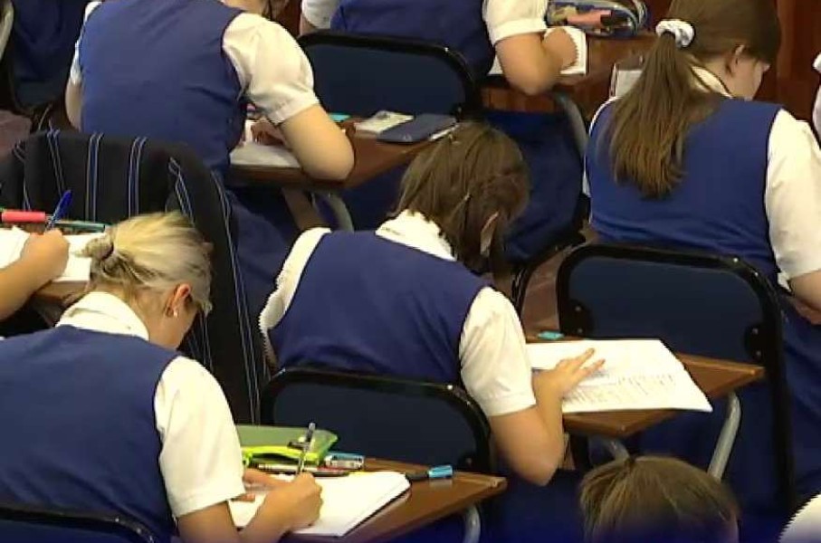 Matric pupils writing their exam. 