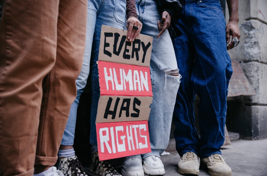 File: Group of people marching for human rights. GettyImages/Leo Patrizi