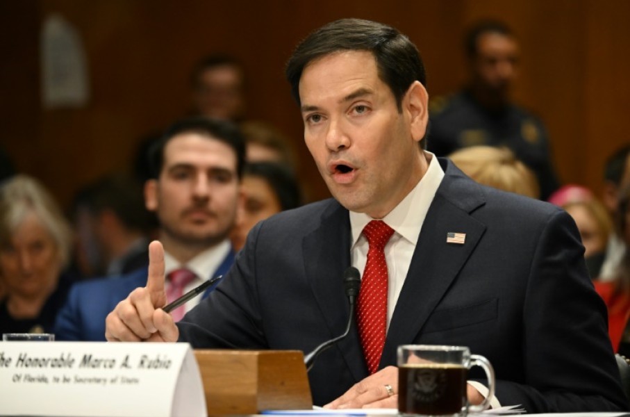 US Senator Marco Rubio testifies before the Senate Foreign Relations Committee on his nomination to be Secretary of State