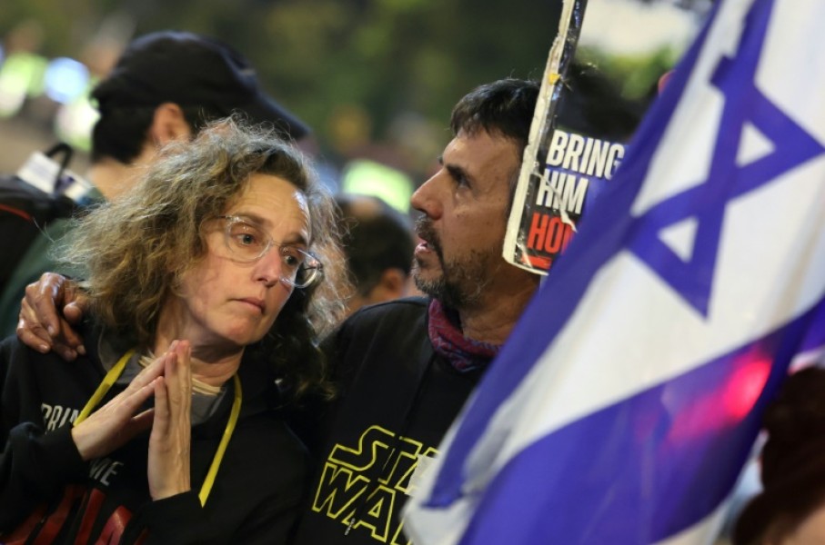 Demonstrators in Tel Aviv calling for the release of the hostages embraced as news of the agreement spread