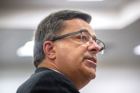 File: Former Steinhoff of retail group CEO Markus Jooste on September 5, 2018 in the South African Parliament before the Parliamentary committee on finance, public accounts, trade and industry and public administration of Cape Town.