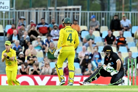 Tom Latham (R) was caught out for 43 against Australia in Tuesday's  first one-day international in Cairns