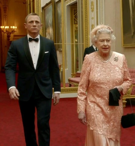 The queen was presented with a BAFTA for 'most memorable Bond girl' after her cameo appearance with 007 actor Daniel Craig in 2012