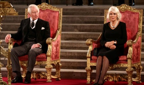 Charles and Camilla received condolences from parliament in Westminster Hall