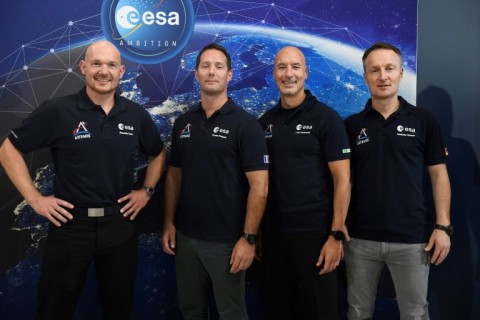 Hopeful moonwalkers (from left): Germany's Alexander Gerst, France's Thomas Pesquet, Italy's Luca Parmitano and Germany's Matthias Maurer 