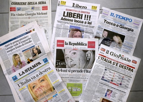 'Meloni takes Italy,' read the Repubblica daily's headline