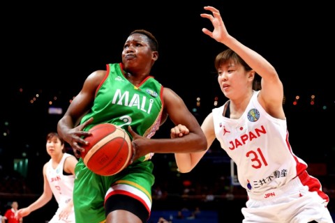 Mali's Salimatou Kourouma (L) was involved in an off-court scuffle after their defeat by Serbia