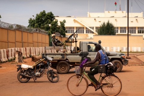 Troops are still guarding the national television centre after Burkina Faso's second coup this year