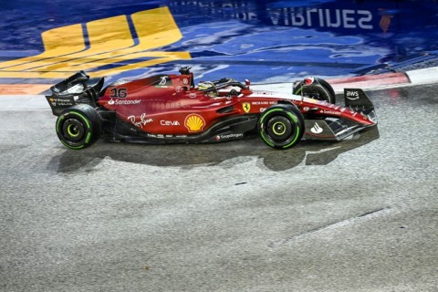 Ferrari's Charles Leclerc during final practice for the Singapore Grand Prix