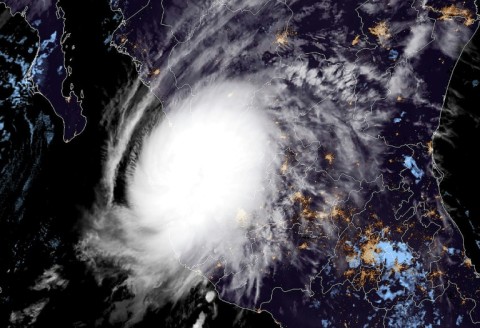 Hurricane Roslyn was downgraded to a Category 3 storm before it made landfall on Mexico's Pacific coast