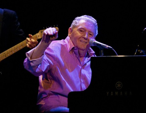 Jerry Lee Lewis performs on his 75th birthday at the Fox Theatre on September 25, 2010 in Pomona, California