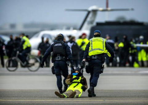 The protest was organised by Greenpeace and Extinction Rebellion