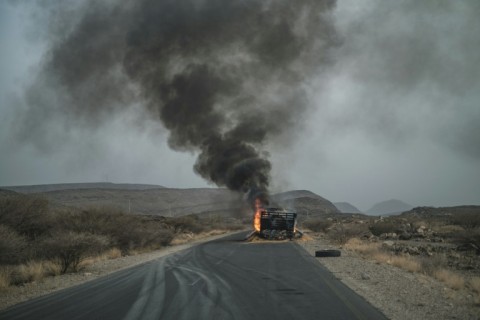 A truck carrying grains to Tigray and belonging to the World Food Programme burns in June