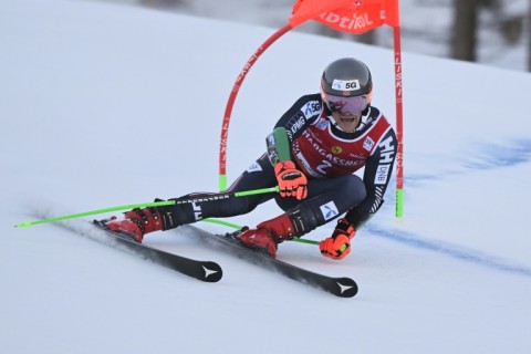 Lucas Braathen claimed his second win of the season at Alta Badia