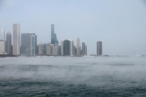 Chicago saw temperatures of -6F (-21C) on Friday