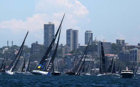 More than 100 yachts have set sail on the Sydney-Hobart race as favourable winds raise hopes for a record time in one of the world's most punishing ocean events