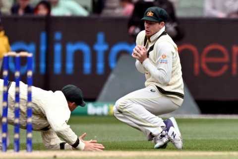 Australia's Steve Smith took his 150th Test catch against South Africa