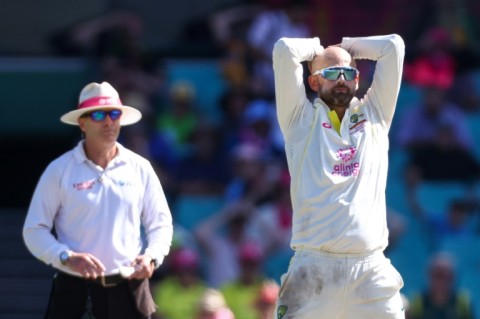 Australia spin bowler Nathan Lyon is frustrated during the final day of the third Test match against South Africa