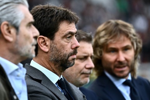 Gone: Andrea Agnelli (2ndL) stepped down as Juventus chairman along with the rest of the board in November