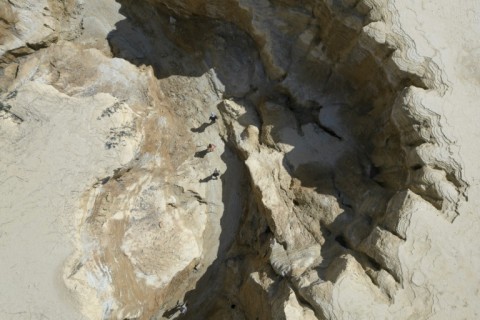 A bird's-eye view of an abandoned mine at Soweto