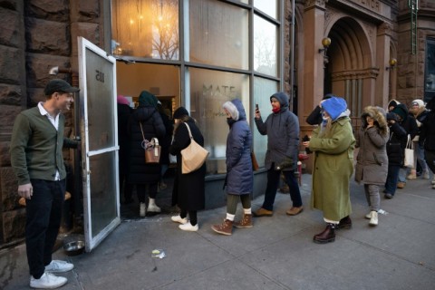 New York foodies braved the early morning cold to queue for the mini-croissant cereal 