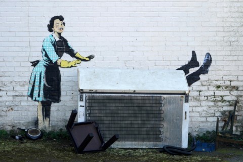 The new mural has appeared in Margate in southeast England