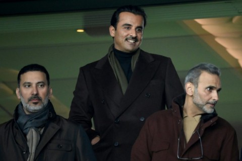 Qatar's Emir Sheikh Tamim bin Hamad al-Thani (centre) is rumoured to be a bidder for Manchester United