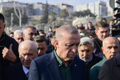 President Recep Tayyip Erdogan paid a visit to Turkey's southern province of Hatay, the worst affected by the tremor