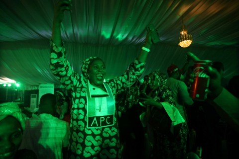 Supporters of the Nigerian presidential candidate Bola Tinubu celebrated in Abuja after the news of his victory