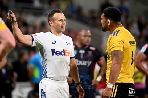 Controversy: Referee James Doleman sends off Ardie Savea