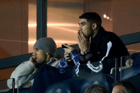 Achraf Hakimi watched from the stand at the Parc des Princes as PSG beat Nantes