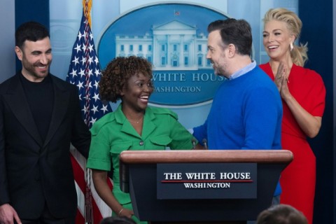 The cast of 'Ted Lasso' came to the White House to discuss mental health with US President Joe Biden