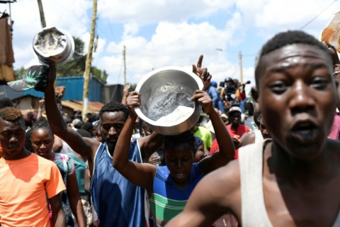 Supporters of opposition leader Raila Odinga protested against the high cost of living 