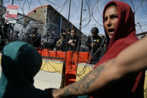 Migrants in Mexico attempted to storm an international bridge on March 13 to get into the US