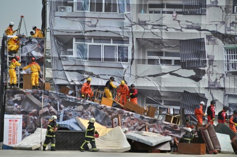 Taiwan stages mock disaster and war drills involving volunteers and emergency workers in Taichung city, three days after China finished war games in which it simulated encircling the self-ruled island