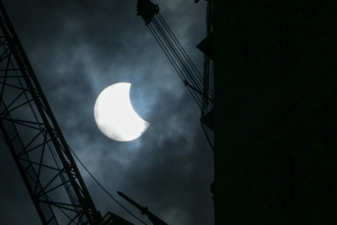 The solar eclipse as seen from Jakarta, Indonesia