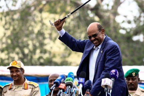 Then-Sudanese president Omar al-Bashir, in Nyala, South Darfur state in 2017, was later toppled and convicted of corruption