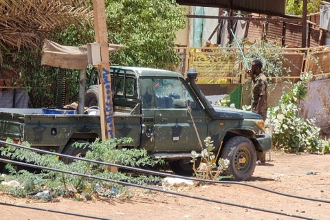 Sudanese refugees from the Tandelti area shelter in Koufroun, Chad, on April 30, 2023