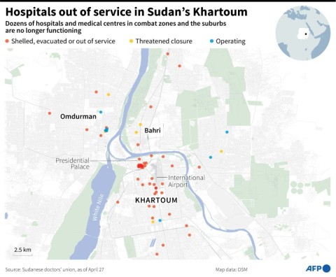 Hospitals out of service in Sudan’s Khartoum